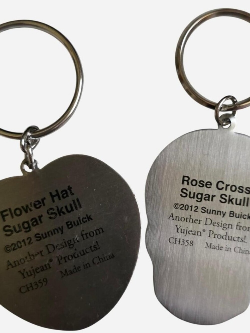 Day of the Dead Sugar Skull Keychain Set of 4 – Colorful Floral Designs - Picture 7 of 10